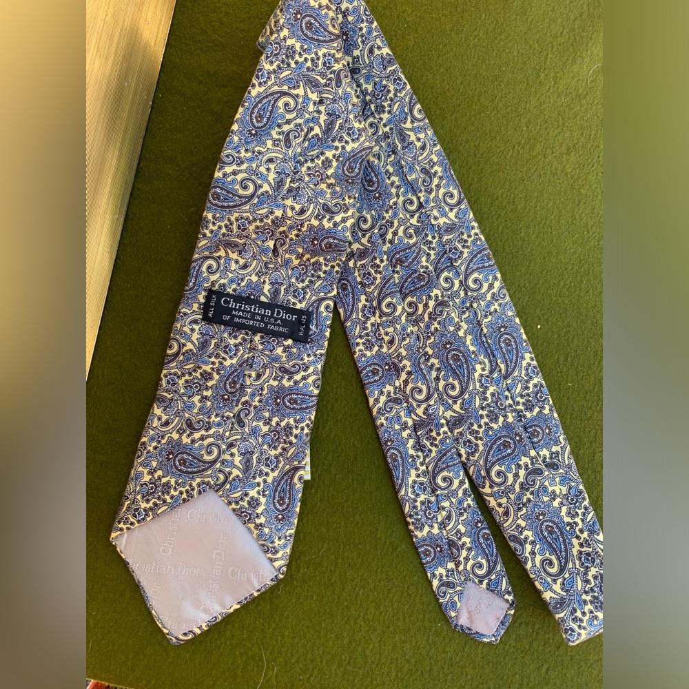 Vintage Christian Dior Silk Paisley Tie - made in USA